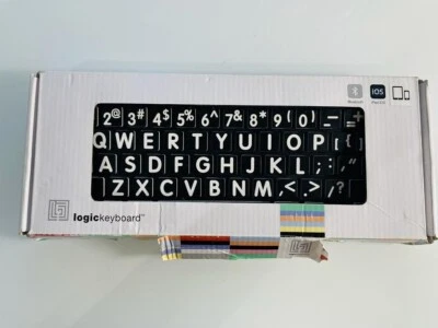 Logickeyboard XL Print  Bluetooth Keyboard (White on Black) LKBU-LPWB-BTON-US - Image 1 of 3