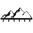 Mountain Design With 6 Hooks Backpack Purse Coat Rack Storage Hats Wall Mounted