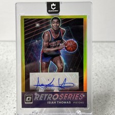 2021-22 Donruss Optic Retro Series Signatures Gold 22 Isiah Thomas Auto 9/10