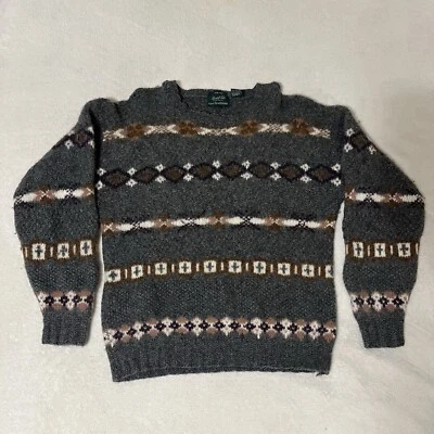 Vintage Ugly Sweater Christmas Marshall Fields Mens 100% Wool Sz Large Crew Neck - Image 1 of 4