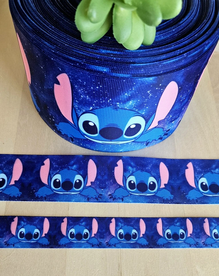 5/8, 7/8, 1.5 & 3" (1 YD) Lilo & Stitch Grosgrain Ribbon Stitch Character Disney - Image 1 of 1