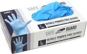 Guantes de nitrilo azul Safe Guard 100/caja en polvo y látex guantes de grado de examen gratuito - Imagen 1 de 5