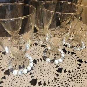 6 Vintage Anker Hocking Boopie Kristall Saft/Wein/Herzliche Gläser - Bild 1 von 5