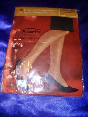 RAR Vintage Noris Damenstrümpfe Gr II braun 20 den Straps Strümpfe Stockings OVP - Bild 1 von 2
