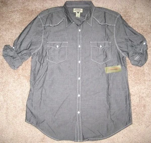 Western Shirt. American Rag. Long Sleeve. S. NWT. 100% Cotton. Gray/Black sea - Picture 1 of 10