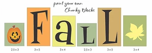 Stencil Seasonal Fall Leaf Jack O Pumpkin Country Farmhouse DIY Art Block Signs - Picture 1 of 5