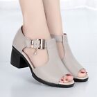 Sandales d'été classique mode femme plate-forme faux cuir chaussures bloc talon haut