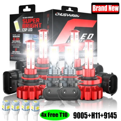 For 2016 2017 2018 Dodge RAM 1500 2500 3500 Led Headlight Hi/Lo+Fog Light Bulbs - Image 1 of 4