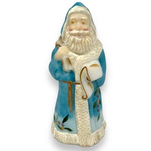 Vintage Fenton Santa Figurine Glass Limited 1000 Signed Amy Slack Blue Rare - Picture 1 of 9