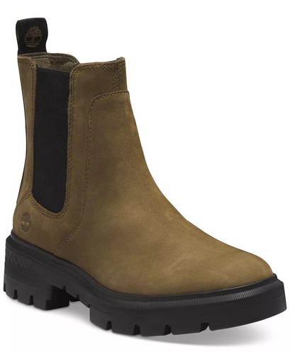 Stivaletti corti Timberland Cortina Valley Chelsea oliva stivaletti scarpe 8 NUOVI