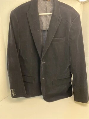 Perry Ellis Portfolio Blazer Jacket Mens Size 42 R Black Suede ON SALE - Image 1 of 4