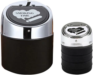 Smokeless Metal Steel Ashtrays for Cigarettes Cigars with Covered Stainless Push - Picture 1 of 12