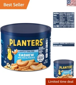 Healthy Lightly Salted Cashew Snacks - 5g Protein & 8 oz Resealable Container - Picture 1 of 9