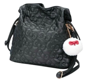 Hello kitty 50th Kawaii Black shoulder bag fake leather Sanrio official NEW - Picture 1 of 8
