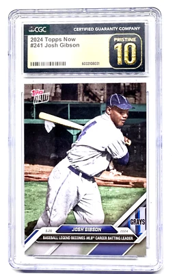 2024 Topps Now Baseball 242 Josh Gibson CGC 10 GEMA IMPECABLE COMO NUEVO Foto 1 de 3