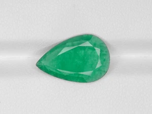 IGI Certified ZAMBIA Emerald 2.92 Cts Natural Intense Green Pear - Picture 1 of 10