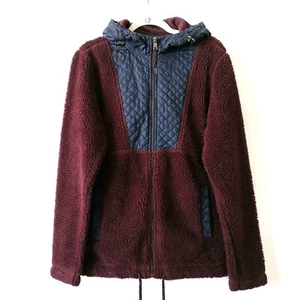 American Rag Men Burgundy Long Sleeve Pockets Hooded Fleece Jacket S - Picture 1 of 7