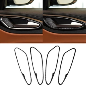 4Pcs Carbon Fiber Interior Door Handle Cover For Alfa Romeo Giulia 2017-2019 - Picture 1 of 8
