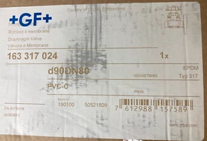 GF 163317024 3" Flanged Manual Diaphragm Valve d90DN80 PVC-C - New Factory Seal - Picture 1 of 3
