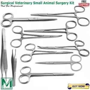 Kit de cirugía quirúrgica veterinaria de animales pequeños herramientas de disección de esterilización felina canina - Imagen 1 de 11