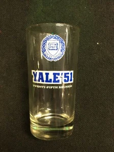 YALE UNIVERSITY Class of 51 Glass Tumbler, 25th Anniversary 1976 - Picture 1 of 4