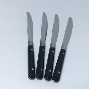 Dinner Knives Washington Forge WF Black Handle 4pc Stainless Flatware Mardi Gras - Picture 1 of 3