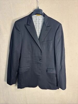 Esmoquin negro para hombre Hickey Freeman un botón lana formal 44XL satinado pico solapa Foto 1 de 4