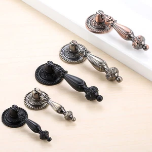 Vintage Furniture Cabinet Pull Handle Cupboard Wardrobe Drawer Knobs Hardware - Picture 1 of 13
