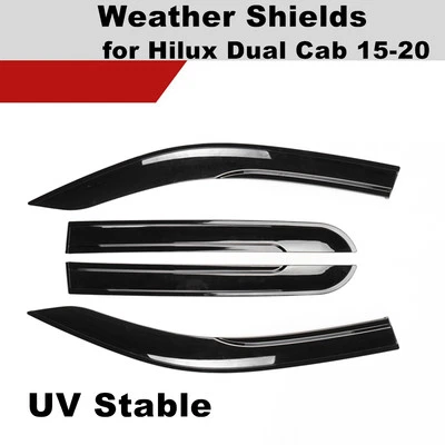 Premium Weathershields for Hilux Dual Cab 2015 Onwards Toyota Slim Fit Design N8 - Image 1 of 4