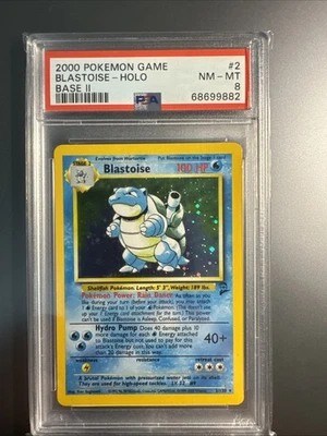 2000 Pokémon Base Set 2 #2 Blastoise Holo PSA 8 - Image 1 of 2