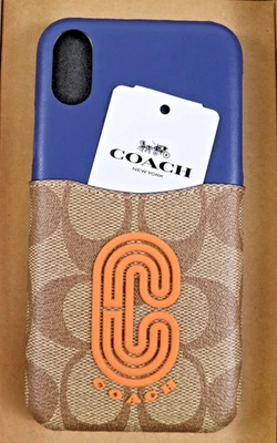 New COACH Apple iPhone X Case Tan Admiral Khaki SIG C Pocket - *100% Authentic* - Image 1 of 4