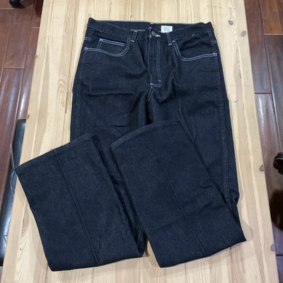 Vintage Sheplers Men's Wide Leg Black Western Jeans Size 34 10"leg Width Foto 1 de 4