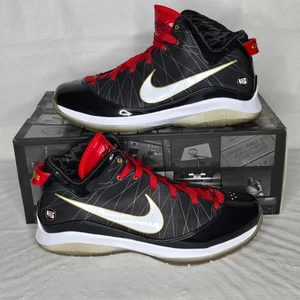Nike LeBron VII PS Mens Basketball Shoes Black Red White Gold Size 13 - Picture 1 of 6