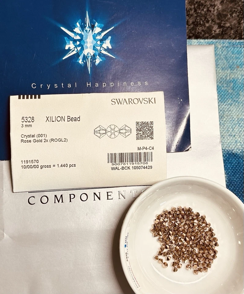 Swarovski Bi-cone Beads 5328 4mm Crystal Dorado 1440 pcs Packs OOP