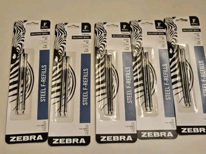 10 PK Zebra Serie F Bolígrafo Acero Inoxidable Pluma Recarga Punta Fina 0.7mm Negro - Imagen 1 de 3