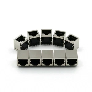 10Pack RJ45 8P8C Single Network Port Female Socket PCB Head Solder Connectors C - Afbeelding 1 van 13