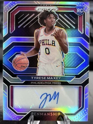 2020-21 Panini Prizm - Rookie Penmanship Tyrese Maxey Silver Prizm Auto RC - Image 1 of 2