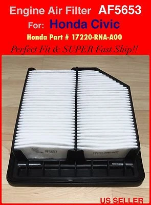 FILTRO DE AIRE DEL MOTOR para Honda Civic 2006-2011 vendedor de EE. UU. ¡Envío rápido! Foto 1 de 3