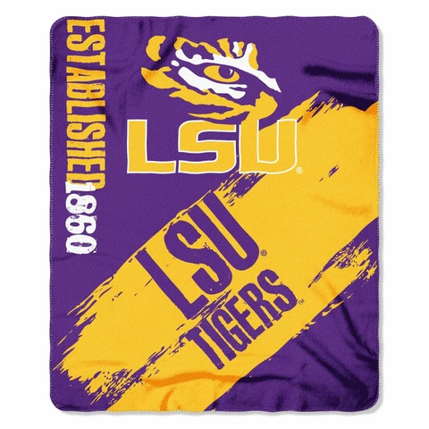 The Northwest Company NCAA LSU Tigers Fleece Throw Blanket, 50" x 60", Painted Cover