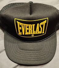 Vintage Everlast Trucker Hat Boxing Black Gold Excellent!