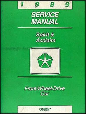 Manuale Di Officina Dodge Spirit Plymouth Acclaim 1989 - Immagine 1 di 2