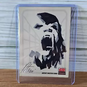 Chewbacca Chewie 1/1 Rob Teranishi SIGNED Art 2010 Star Wars Galaxy Series 5 C1 - Picture 1 of 10