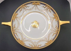 Vintage RC NIPPON Hand Painted Heavy Gold Cobalt Blue Band Bowl Maple Leaf mark - Picture 1 of 16