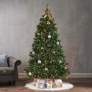 7ft Spruce or Unlit Hinged Artificial Christmas Tree with Frosted christmas tre - Picture 1 of 15