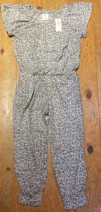 NWT Gap Kids Girls Romper Jumper gray leopard print $49.95 u pick size - Picture 1 of 2