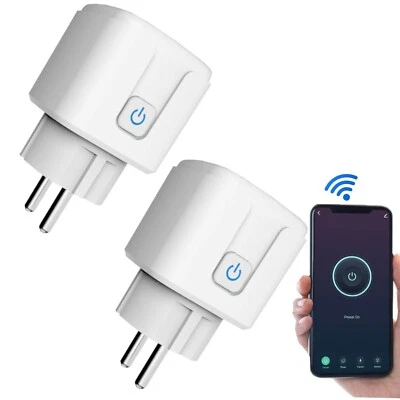 2x WLAN Wifi Enchufe Smart Home Enchufe Zócalo Tapón App Control Timer Schuko - Imagen 1 de 4