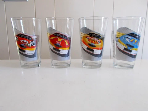 1998 McDonalds Bill Elliot Nascar 50th Anniversary Racing Glasses Complete Set 4 Cover
