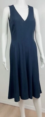 Ralph Lauren Black Label Size6 Navy Blue  Sleeveless V Neck Swing Dress - Image 1 of 4