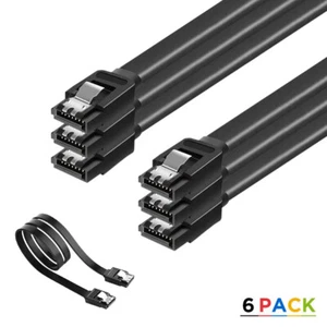 6PACK SATA 3.0 Cable SATA3 III 6GB/s SSD HDD Hard Drive with Locking Latch 15 in - Bild 1 von 7