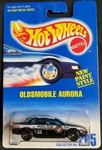 Hot Wheels Blue Card 1991 #265 OLDSMOBILE AURORA Police Car 54 MINT RARE HTF - Picture 1 of 1
